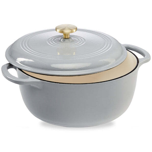 Cast-Iron Dutch Oven Kitchen Cookware w/ Enamel, Handles - 6qt - Image 1 - Lot 8381