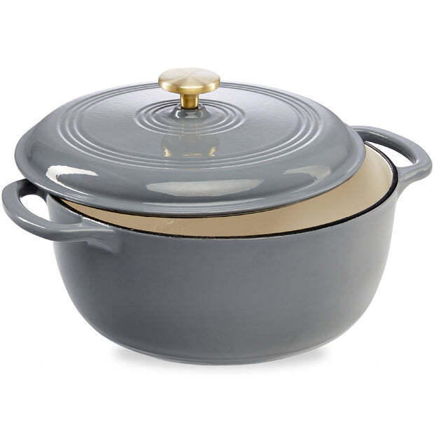 Cast-Iron Dutch Oven Kitchen Cookware w/ Enamel, Handles - 7.5qt - Image 1 - Lot 8303