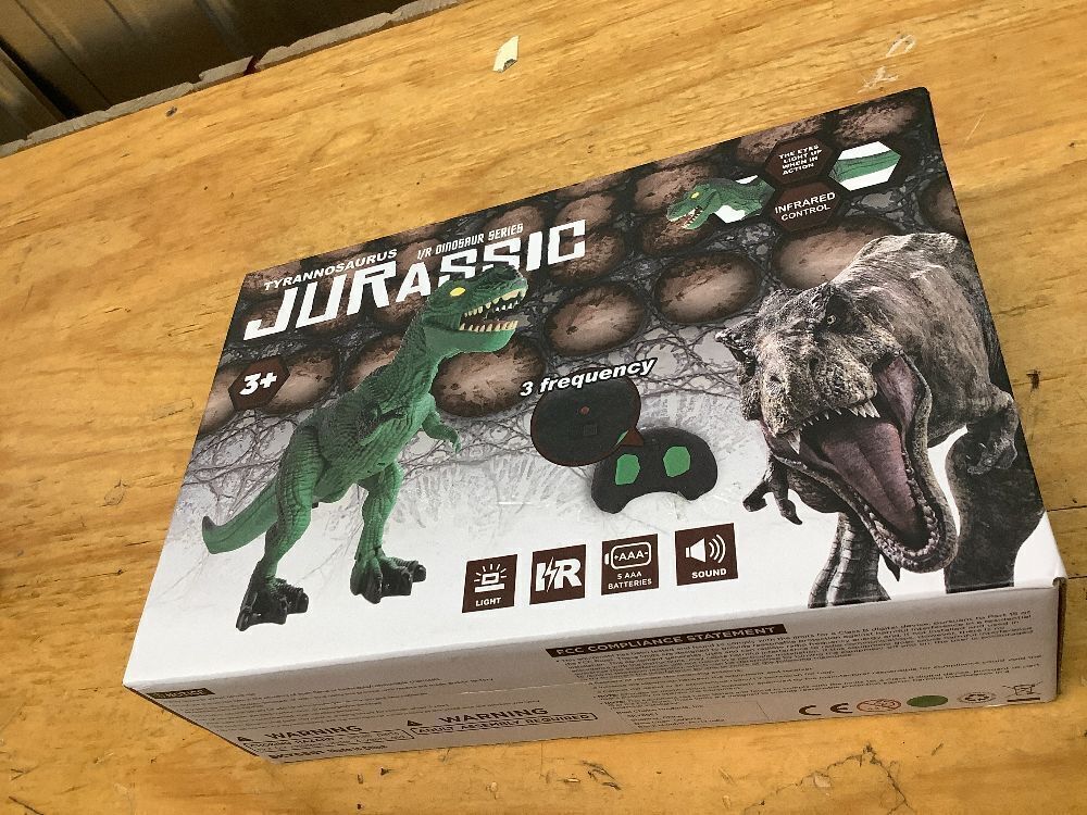 Kids Remote Control Dinosaur T-Rex w/ Light-Up LED Eyes, Roaring Sounds - Image 2 - Lot 8318