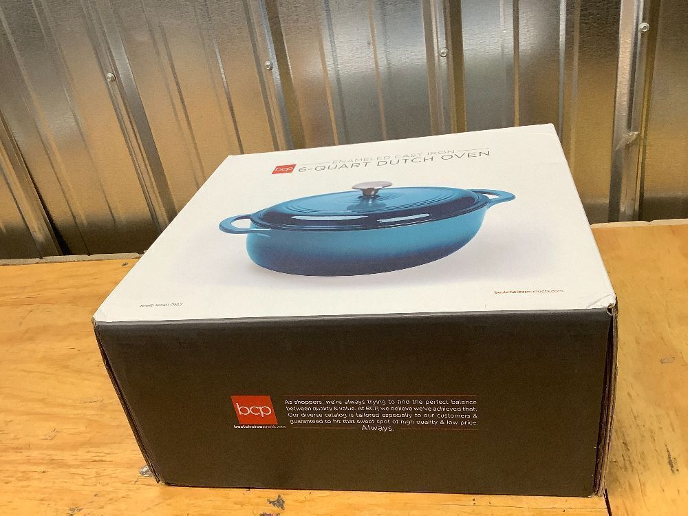 Cast-Iron Dutch Oven Kitchen Cookware w/ Enamel, Handles - 6qt - Image 2 - Lot 8348