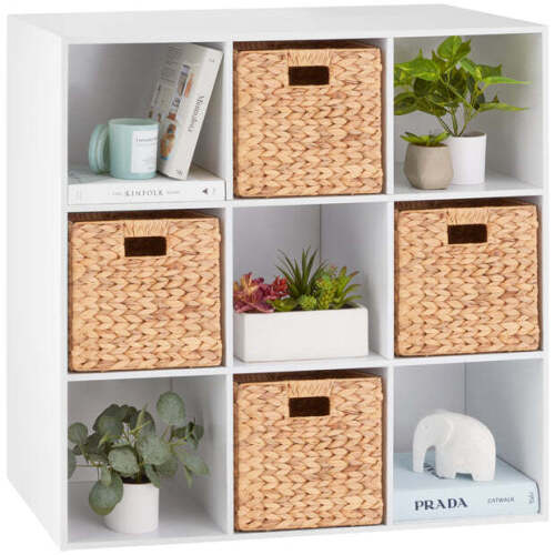 9-Cube Bookshelf Storage Display w/ 3 Removable Panels, Customizable Design - Lot 8615