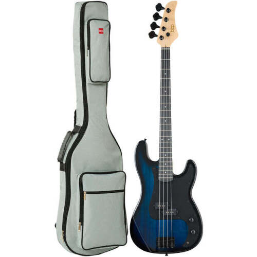 Full Size Beginner 4-String Electric Guitar Bass Guitar w/ Padded Case - Lot 8439