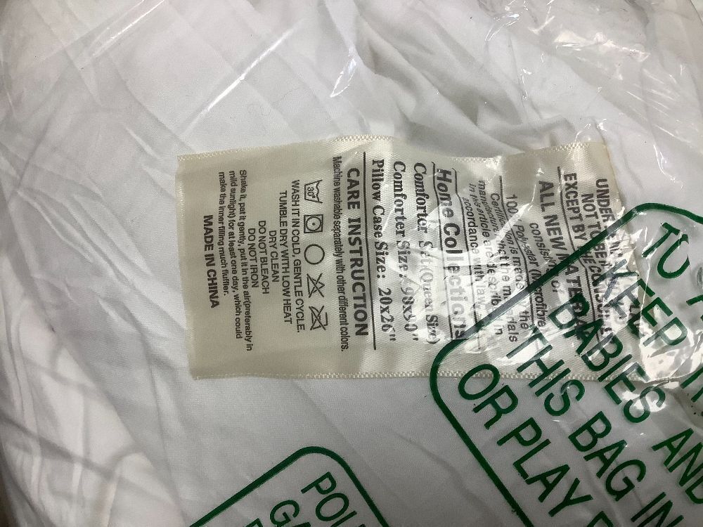 Queen Size Comforter Set, White Soft Prewashed Bedding for All Seasons, 3 Pieces - Image 4 - Lot 8690