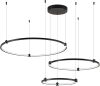 Modern Led Chandelier, 3-Rings Light Modern Led Pendant Light Black Dimmable Integrated Ceiling Hanging Pendant Lighting for Kitchen Island Dining Room Living Room Office 3000K 4000K 6000K - Thumbnail 1