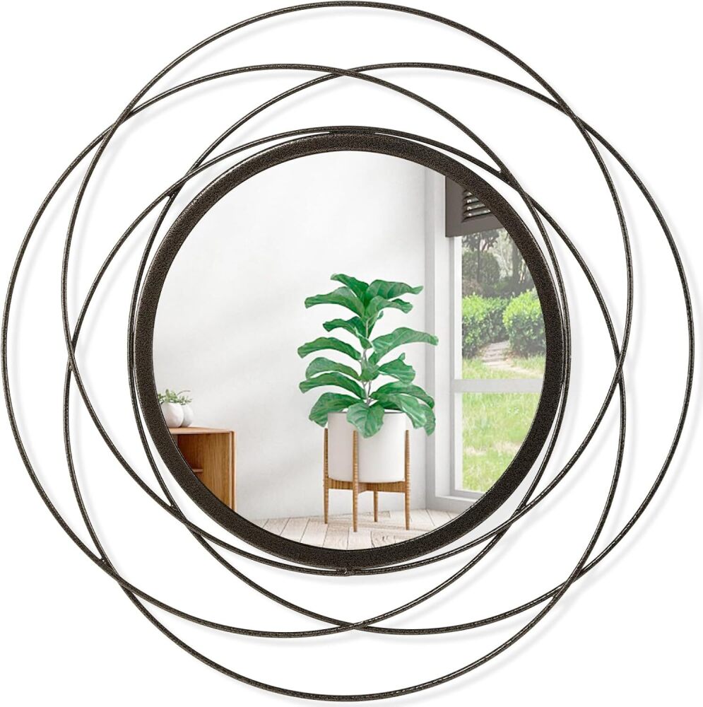Mirrors Wall Decor Iron Frame Round Art Wall Mirrors Home Decoration Hanging Mirrors for Living Room Bedroom Bathroom Entryway - Image 1 - Lot 8620