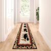 Masada Rugs, Cabin Lodge Area Rug Bear and Cub Scene (2 Feet X 7 Feet 3 Inch) Runner - Thumbnail 1