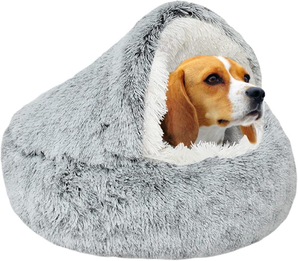 Small Dog Bed, Nest Warm Super Soft Plush Faux Fur Washable Dog Bed with Non-Slip Bottom for Medium Small Dogs Snooze Sleeping Indoor - Image 1 - Lot 8622