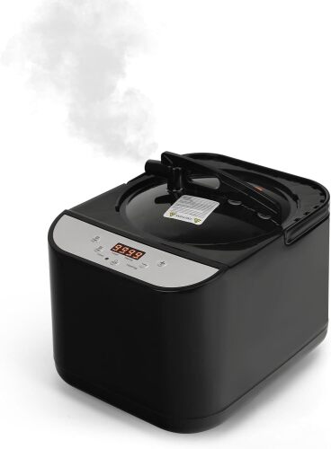 PEEKO Larger Sauna Steamer 4L, 1500W Steam Generator,Steamer Pot with Remote Control, Steam Cup, Timer, 16 Levels, 7.7”x 12.5”x9.1”， - Lot 8629