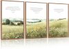 KAIRNE Scripture Christian Canvas Wall Art,Bible Verse Prints Set of 3(16”X24”),Modern Scripture Floral Wall Decor,Framed Green Countryside Field Paintings for Living Room Bedroom Ding Room Decor - Thumbnail 1