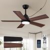 SPACORA 42 Inch Ceiling Fan with Light, Black Ceiling Fans with Lights and Remote/APP, 3CCT, Noiseless DC Motor, Waterproof Plug in Ceiling Fan for Bedroom, Living Room, Patio, Indoor/Outdoor Use - Thumbnail 1