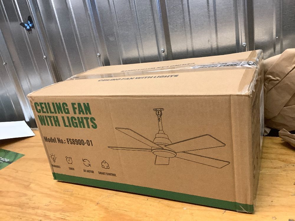 SPACORA 42 Inch Ceiling Fan with Light, Black Ceiling Fans with Lights and Remote/APP, 3CCT, Noiseless DC Motor, Waterproof Plug in Ceiling Fan for Bedroom, Living Room, Patio, Indoor/Outdoor Use - Image 3 - Lot 8637