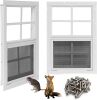 NeatiEase Upgraded Shed Windows 2 Pack, 12" x 18" Windows with Tempered Glass and Stainless Steel Screen for Shed, Chicken Coop, Playhouse, Household, Garage(White) - Thumbnail 1