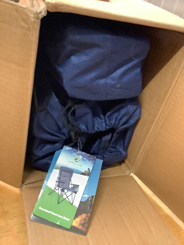 ALPHA CAMP Oversized Folding Camping Chairs High Backrest Heavy Duty Lawn Chairs for Adults Support 500 LBS Portable Camp Chairs with Cup Holders Large Side Pocket Outdoor Chair 2 Pack - Image 2 - Lot 8647