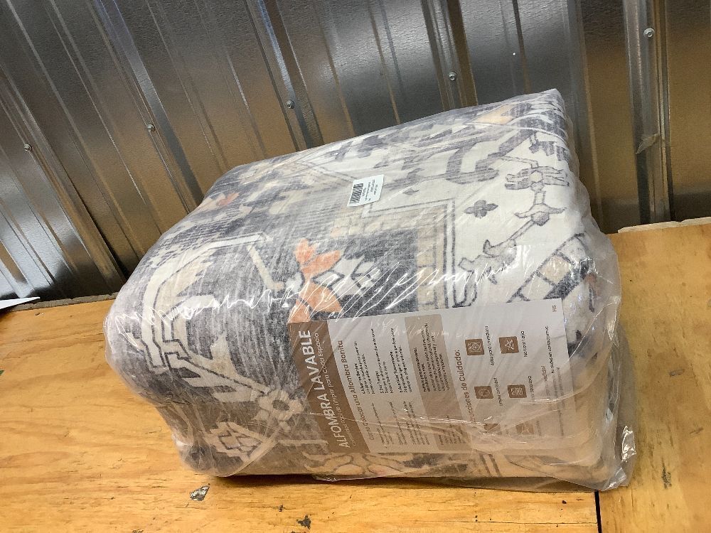 Rugflix 8x10 Area Rug for Living Room, Machine Washable Area Rugs with Non-Slip Backing, Large Soft Boho Vintage Rug for Bedroom, Dining Room, Low Pile Carpet, Kids Pet Friendly, Brown Beige - Image 2 - Lot 8648