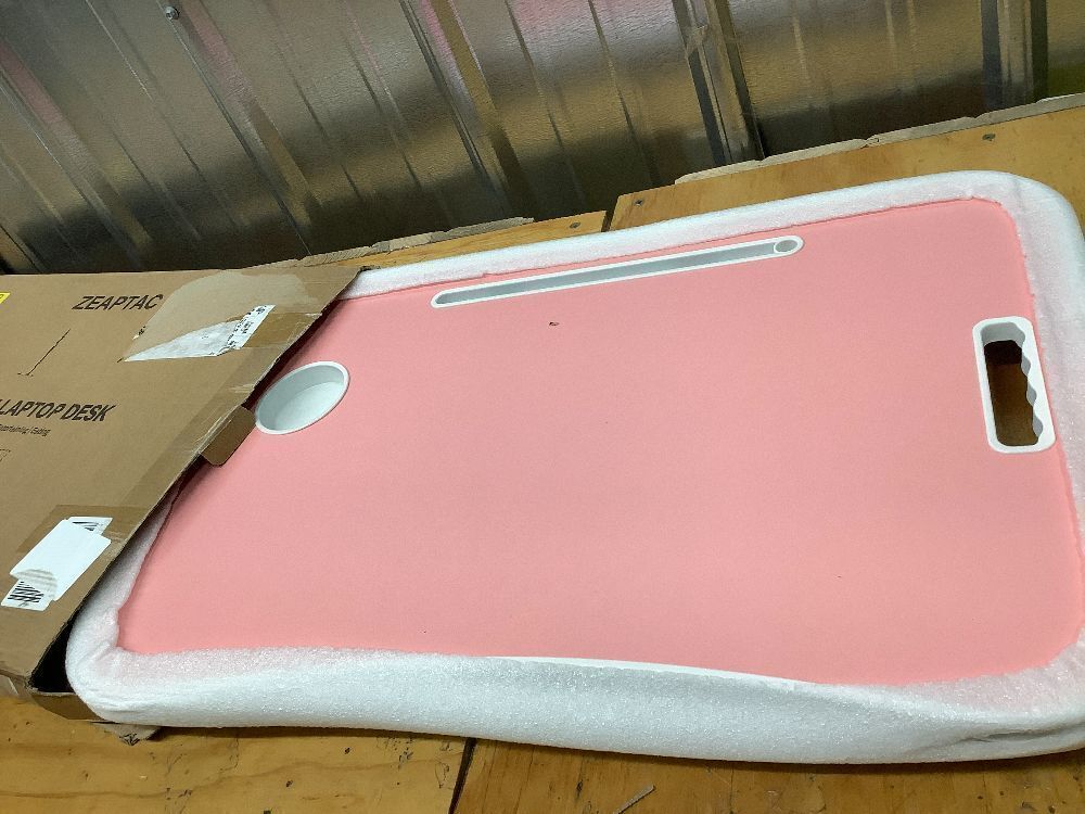 Laptop Bed Desk, Foldable Lap Table, Portable Study Table, Laptop Stand with Cup Holder & Tablet Slot & Lifting Handle for Working Writing Drawing & Eating - Image 2 - Lot 8655