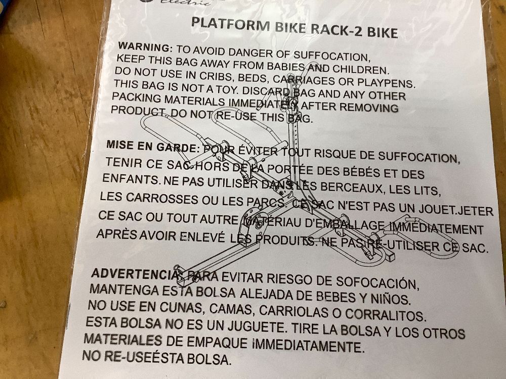 Young 200 lbs. 2 Bike Rack Hitch Mount Platform Style for Cars Trucks SUVs Minivans, fits MTB Gravel Road Bike with Up to 5-inch Fat Tire Carrier Rack - 2" Hitch Receiver - Image 3 - Lot 8660