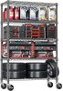 IZEUK 5-Tier Adjustable Heavy Duty Steel Wire Shelving Unit with Wheels, Storage Rack Organizer for Garage, Kitchen, Office, Laundry, Basement - Thumbnail 1