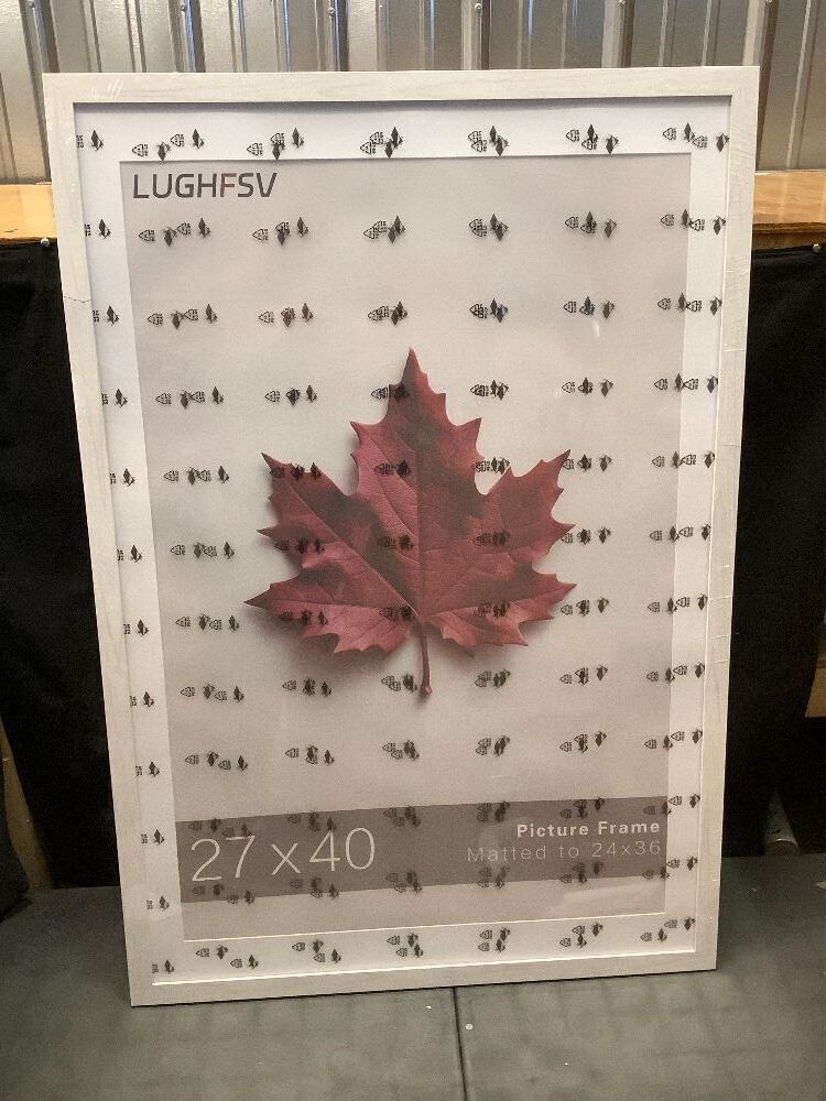 LUGHFSV 27x40 Large Picture Frame for Wall, Vertical or Horizontal Wall Hanging Large Poster Frame for Photo and Posters, Poster Frame 24x36 with Mat 27x40 Without Mat - Image 2 - Lot 8663