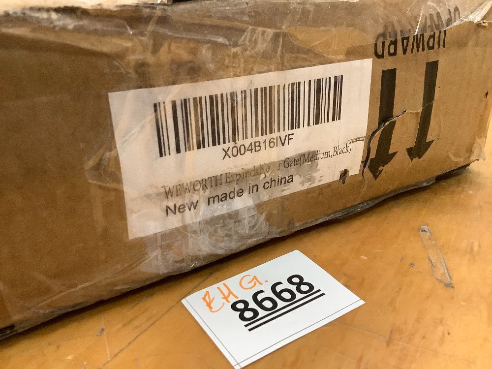 Expandable Barricade Gate,Accordion Garden Yard Outdoor Indoor Portable Folding Security Dog Fence Gates Wall Mount,129” Adjustable Metal Safety Barrier Gate with Casters,Black - Image 4 - Lot 8668