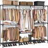 Clothes Rack, Portable Closet, 80.7 Inch Extra Large Capacity Wardrobe Closet, Clothes Storage Organizer with Shelves - Thumbnail 1