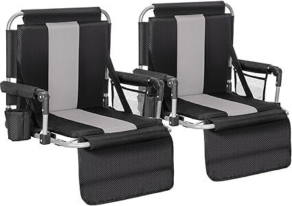 ALPHA CAMP Stadium Seat Chair for Bleachers with Back & Arm Rest - Lot 8514