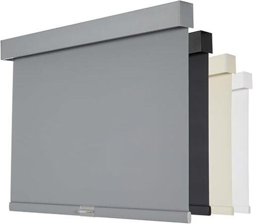 Persilux Blackout Roller Shades for Windows, Cordless Free-Stop Blinds for Windows with Valance, Thermal Insulated Fabric Window Shades, UV Protection Shades for Home and Bedroom, Grey, Custom Size - Lot 8517