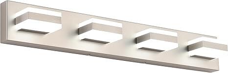 SOLFART Bathroom Vanity Lights Brushed Nickel Light Fixtures for Bathroom Above Mirror 4 Light Led Lights Bath Lighting Fixture Nickel - Image 1 - Lot 8521