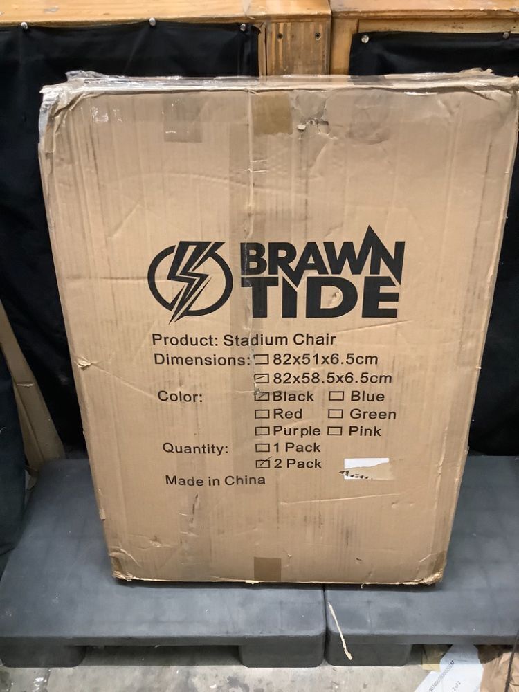 BRAWNTIDE Stadium Seat with Back Support - Comfy Cushion, Thick Padding, 2 Steel Bleacher Hooks, 4 Pockets, 2 Cup Holders, Reclining Back, Ideal Chair for Sport Events, Beaches, Camping, Concerts - Image 3 - Lot 8522
