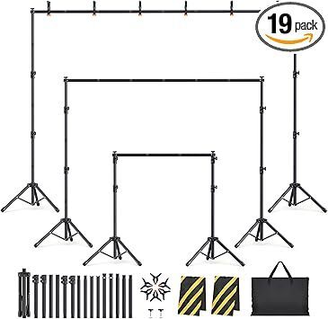 Backdrop Stand Kit - 6 Widths, 10x7.5ft Adjustable Background Stand for Parties & Studio Photography - Lot 8532
