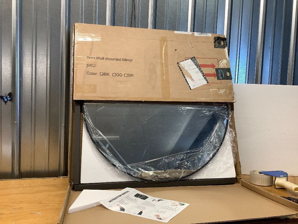 30 Inch Round Mirror - Circle Mirrors for Bathroom, Entryway and Living Room Wall Decor, Modern Hanging Vanity Mirror, Matte Black Circle Decorative Wall Mirror - Image 2 - Lot 8538