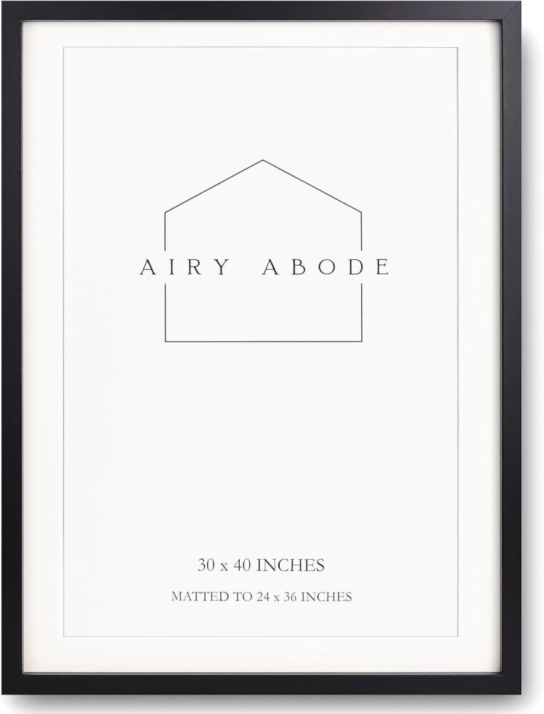 Premium Black Wood Picture Frame 30x40 Matted to 24x36 - Pick Your Size and Color - Image 1 - Lot 8540