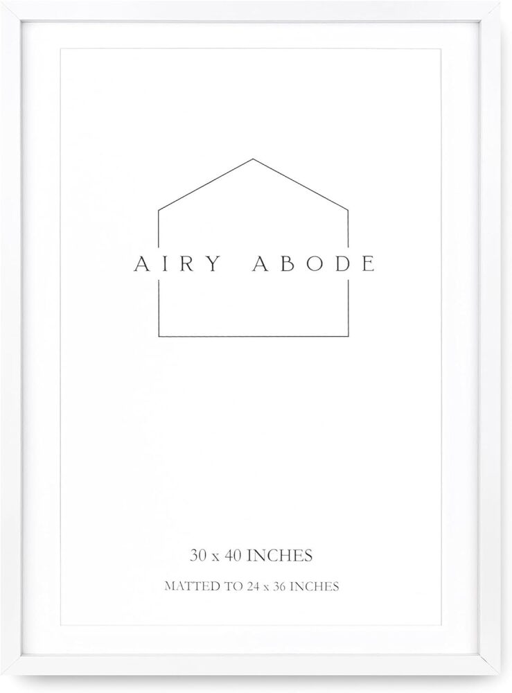 Premium White Wood Picture Frame 30x40 Matted to 24x36 - Pick Your Size and Color - Image 1 - Lot 8541