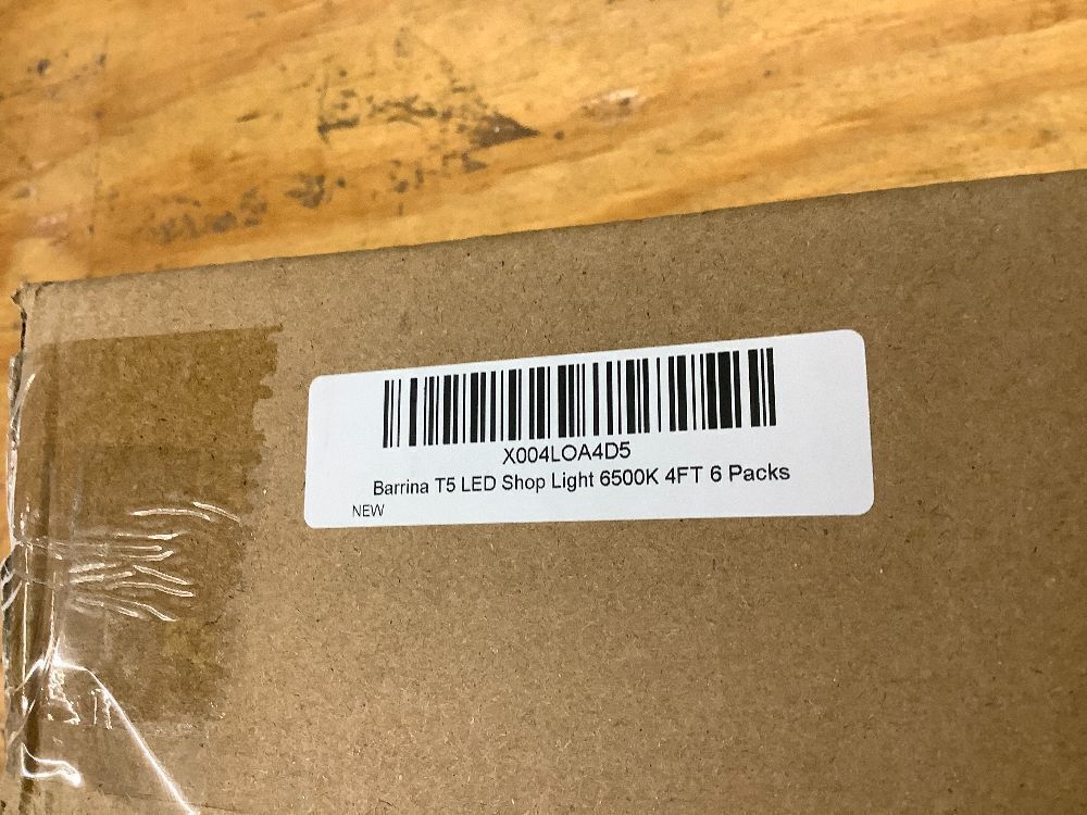 Barrina (6 Pack LED T5 Integrated Single Fixture, 4FT, 2200lm, 6500K Super Bright White, 20W Utility LED Shop Light, Ceiling and Under Cabinet Light, Corded Electric with ON/Off Switch, ETL Listed - Image 4 - Lot 8549