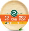 ECO SOUL Compostable 10 Inch Palm Leaf Round Plates (200 Count) Like Bamboo Plates | Biodegradable | Eco-Friendly, Microwave & Oven Safe - Thumbnail 1