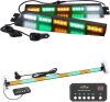 XRIDONSEN 35 inch Amber Green Traffic Advisor Light Bar & Emergency Visor Lights for Construction Vehicles Snow plow Trucks - Thumbnail 1