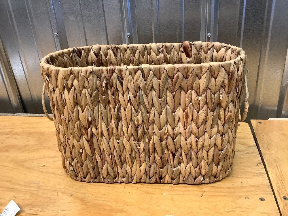 Toilet Paper Storage Basket for Narrow Bathroom RV, Water Hyacinth Large Woven Paper Roll Storage Organizer for 9 Mega Rolls, Free Standing Next to Toilet Storage Slim - Image 1 - Lot 8561