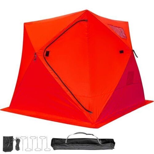 VEVOR Waterproof 4 Person Ice Fishing Shelter with Detachable Windows, Zippered Door, Carry Bag - Lot 181