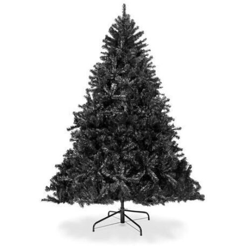 7.5' Black Artificial Christmas Tree w/ Easy Assembly, Foldable Metal Stand - Lot 266