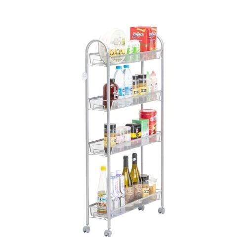 4-Tier Mesh Utility Rolling Storage Cart  - Lot 306