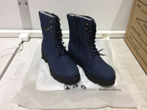 Lot of (8) Cinak Martens Women's Denim Blue Boots, Size 6 - Lot 329