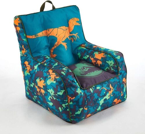 Jurassic World 2 Kids Nylon Bean Bag Chair with Piping & Top Carry Handle, 18"  x 18"  - Lot 332