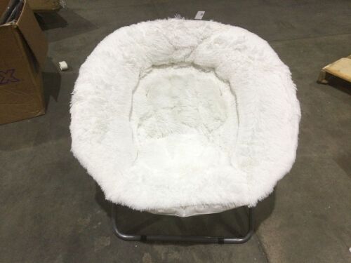 Urban Shop Oversized Mongolian Faux Fur Saucer Chair - Lot 529