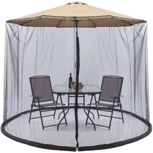 Adjustable Bug Net Accessory for Patio Umbrella w/ Zippered Door - 9ft - Lot 752