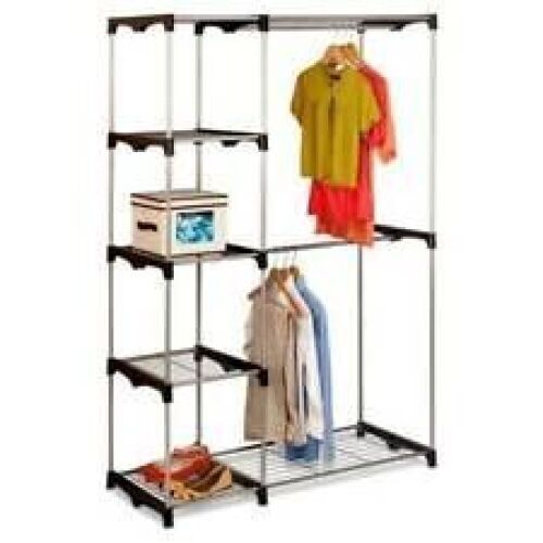 68" Double Rod Freestanding Closet Storage Organizer  - Lot 798