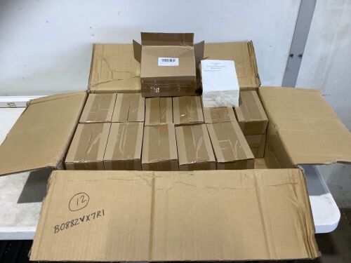 Lot of (12) Sticker Paper Thermal Printer Labels 4''x6'', 500-Pack Fan-Fold Labels - Lot 908