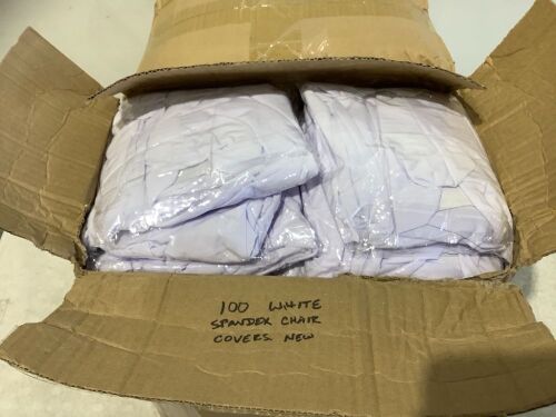 100 Pc White Spandex Chair Covers - Lot 937