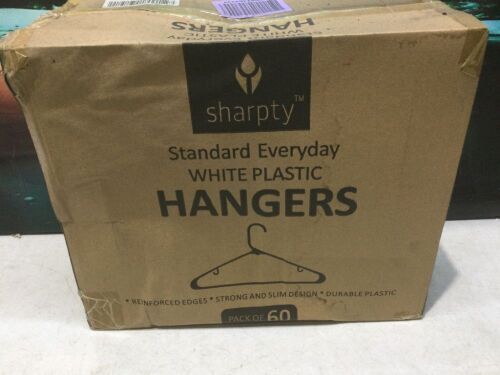Sharpty Standard White Hangers, Pack of 60  - Lot 1196