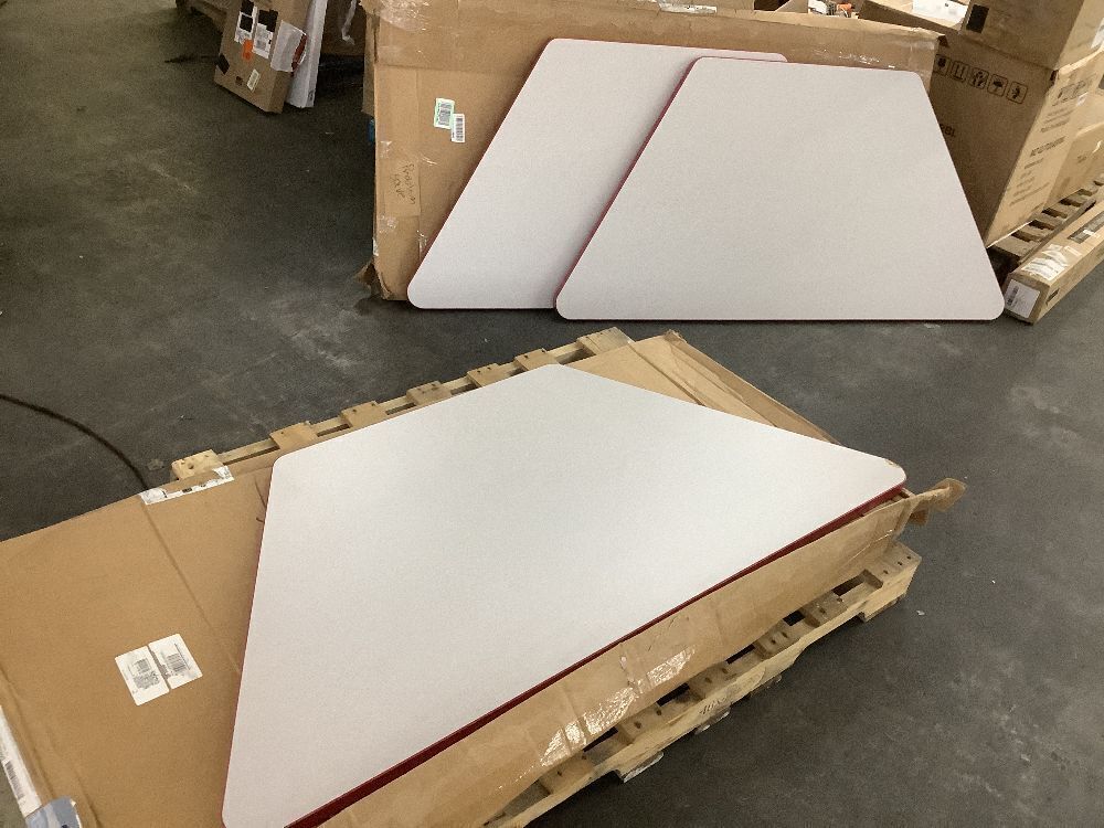 Lot of (3) Trapezoid Table Top 60" x 30" - Light Damage on 2 - Image 1 - Lot 366
