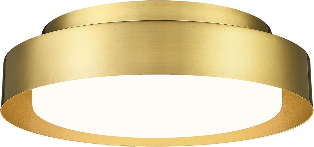 LIROUVET Gold 12" 3CCT LED Flush Mount Ceiling Light in Brushed Gold Finish with Frosted Glass Shade - Image 1 - Lot 433