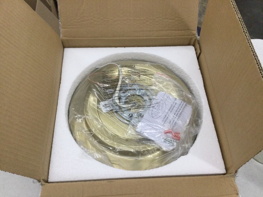 LIROUVET Gold 12" 3CCT LED Flush Mount Ceiling Light in Brushed Gold Finish with Frosted Glass Shade - Image 2 - Lot 433